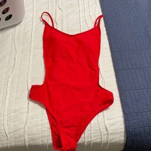 Red one piece swimsuit